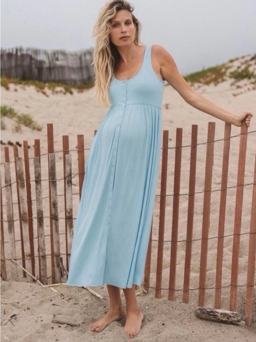 Hatch Maternity Softest Ribbed Nursing Tank Dress with Pockets